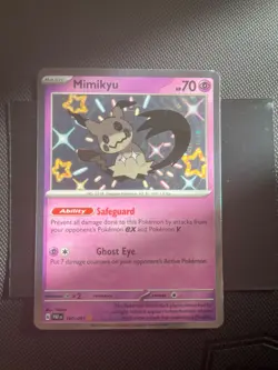 Pokemon Mimikyu TCG Paldean Fates 160/091 Baby Shiny Holo Rare - Image 1