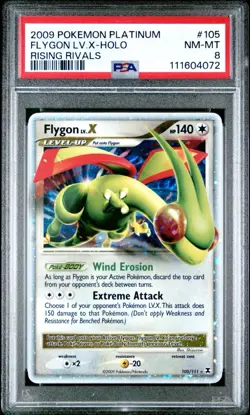 Pokemon Flygon LV.X Rising Rivals Ultra Rare Card #105 PSA 8 SWIRL - Image 1
