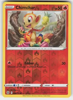 Chimchar 024/172 Common Brilliant Stars Pokemon Reverse Holo Lightly Played - Image 1