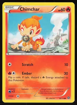 Chimchar 18/114 Common Steam Siege Pokemon Lightly Played - Image 1
