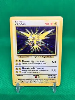 1999 Pokemon TCG Base Set Zapdos Holo Rare Card 16/102 1999 Set - Image 1