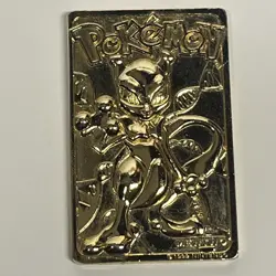 Pokemon 23K Gold Plated Mewtwo Trading Card 1999 Burger King Limited Edition - Image 1