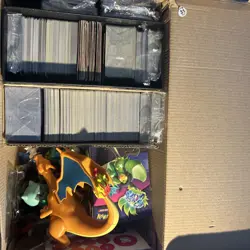 Massive Lot Of 400+ Pokemon Cards Bakugan Cards With Figures In Box Shown - Image 1