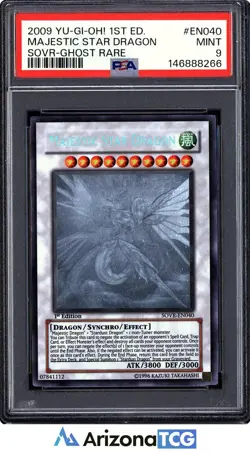 Yu-Gi-Oh 2009 Majestic Star Dragon SOVR-EN040 1st Edition Ghost Rare PSA 9 - Image 1