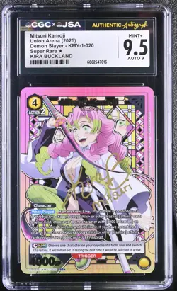 2025 Union Arena Demon Slayer Mitsuri Kanroji CGC 9.5 Signed Kira Buckland - Image 1
