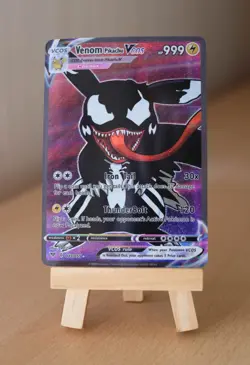 Venom Pikachu 'CUSTOM' Cosplay Pokemon Anime Card HOLO - Image 1
