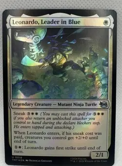 Leonardo Leader in Blue 16 Teenage Mutant Ninja Turtles Foil U NM MTG Card - Image 1