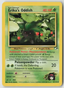 Erika's Oddish 47/132 Uncommon Gym Heroes Pokemon Unlimited Moderately Played - Image 1