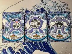 Poliwag #60 Poliwhirl #61 Poliwrath #62 Pokemon Topps Blue Logo Pack Fresh NM✨ - Image 1