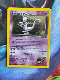 Rockets Mewtwo MP Holo Gym Challenge G2 Pokemon TCG Card 1998 - Image 2