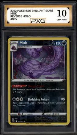2 Pokemon Brilliant Stars MUK Reverse Holo #085 Graded PXG 10 Gem Mint psa cgc - Image 1