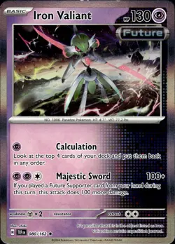 Iron Valiant 080/162 Rare Temporal Forces Pokemon Holo Near Mint - Image 1