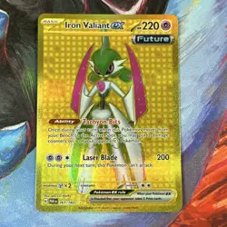 Pokemon Iron Valiant ex 261/182 Gold Rare Full Art Holo SV04: Paradox Rift TCG - Image 1