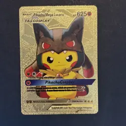 Pokemon Gold fan Art Pikachu Cosplay Mega Lucario HP 625 - Image 1