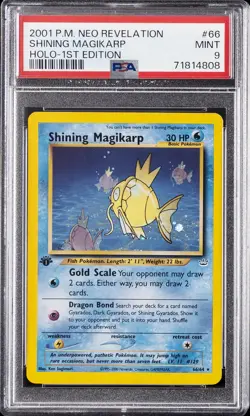 2001 POKEMON NEO REVELATION 1ST EDITION #66 SHINING MAGIKARP-HOLO PSA 9 - Image 1