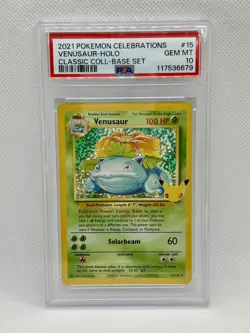PSA 10 GEM MT Venusaur Holo #15/102 Celebrations Classic Collection Pokemon 2021 - Image 1