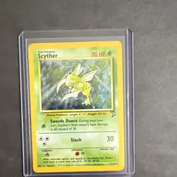 WOTC Pokemon TCG Scyther #17/130 Base Set 2 Holo Rare “ SWIRL”70 HP 2000 - Image 1
