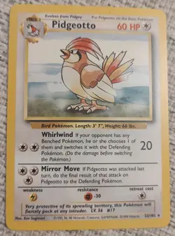 1999 Pokemon Unlimited Pidgeotto #22/102 Set Rare LP/MP - Image 1