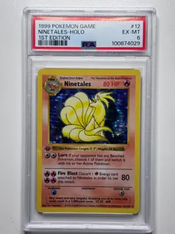Ninetales 1st edition PSA 6 EX-MT #12 Base Set Pokemon TCG English 1999 - Image 1