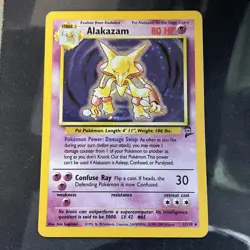 WOTC Pokemon TCG Alakazam #11/130 Base Set 2 Holo Rare 80 HP 2000 English MP - Image 1