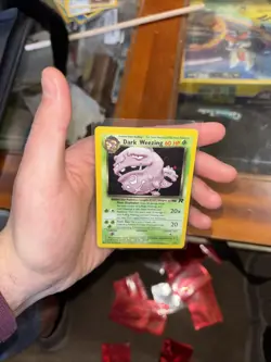 Dark Weezing 14/82 Pokemon TCG Team Rocket Unlimited Holo Rare NM * SWIRL * - Image 2