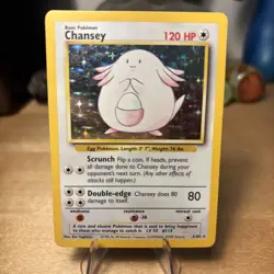 Chansey 3/102 Holo 1999 WOTC Pokemon TCG Base Set Unlimited Rare Card - Image 1