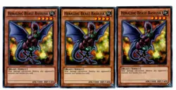 Yugioh- 3X Heraldic Beast Basilisk - Common - Unlimited - CBLZ-EN013 - Near Mint - Image 1