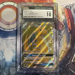 CGC 10 GEM MINT Dragonite GX Dragon Majesty 67/70 Ultra Rare Holo Pokemon Card - Image 1
