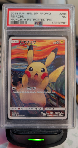 PSA 7 NM 2018 Pikachu 288/SM-P Munch Scream Promo Pokemon Card Japanese - Image 1