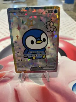 Piplup Sparkle Cute Fan Art Card - Image 1
