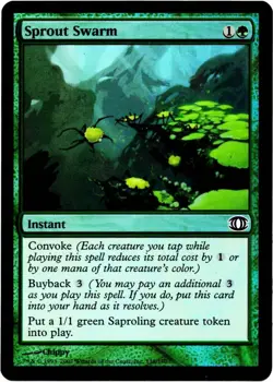 MTG Sprout Swarm FOIL Future Sight Moderately Played Magic Card-iz34 - Image 1