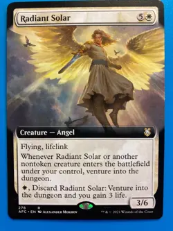 MTG 1x EXTENDED ART Radiant Solar # 278 Adventures in the Forgotten Magic x1 NM - Image 1