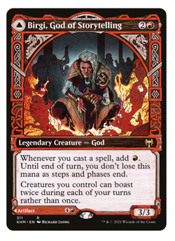 MTG - 1 x Showcase; Birgi, God of Storytelling - Rare - Kaldheim (KHM) - M/NM - Image 1