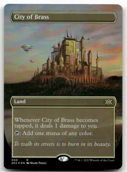 City of Brass (Borderless) #403 (Foil) (NM) Double Masters 2022 2X2 Magic MTG - Image 1