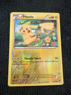 Pokemon Pikachu Card 27/111 Common XY Furious Fists Reverse Holo - Image 1