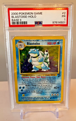 2000 POKEMON BASE SET 2 #2 BLASTOISE-HOLO PSA 1 - Image 1