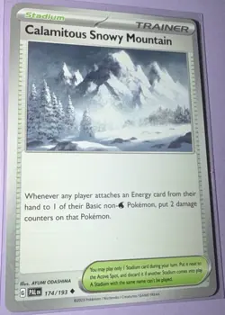 Pokemon Paldea Evolved 174/193 Calamitous Snowy Mountain Regular NM - Image 1