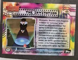 The Invitation #13 Topps Pokemon Mewtwo Strikes Black Logo Holo Foil RARE LP - Image 2
