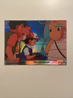 Invitation #13 Topps Blue Label Pokemon Mewtwo Strikes Back Holo RAINBOW Foil - Image 1