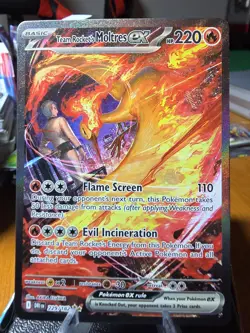 2025 POKEMON DESTINED RIVALS SPECIAL ILLUSTRATION TEAM ROCKET'S MOLTRES EX 229 - Image 2