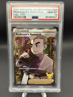 PSA 10 - Pokemon 2021 Celebrations Professor's Research Full Art Holo 024/025 - Image 1