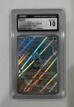 Pokemon TCG Squirtle SIR 170/165 Scarlet & Violet 151 SAR CGC PSA 10 MINT - Image 1