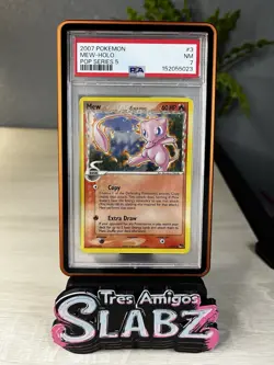 2007 Pokemon Mew Delta Species Holo Pop Series 5 Rare Corrected Back PSA 7 - Image 1