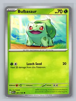 Pokemon TCG #001/165 Bulbasaur SV: Scarlet & Violet 151 Normal Near Mint - Image 1