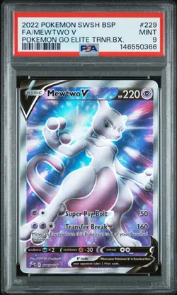 2022 SWSH POKEMON GO ELITE TRAINER BOX #229 FULL ART/MEWTWO V PSA 9 (FREE S&H) - Image 1