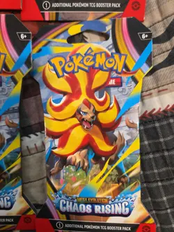 4 Packs Pokemon TCG Mega Evolution Chaos Rising Booster Pack English - Image 5
