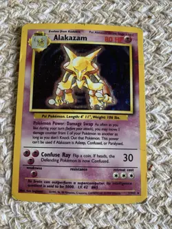 Pokemon TCG Alakazam Base Set 1/102 Holo 1999-2000 Wizards Base Set Copyright... - Image 1