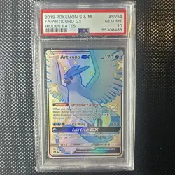 Pokemon Articuno GX Hidden Fates Shiny Vault Full Art Holo PSA 10 2019 SV54 - Image 1