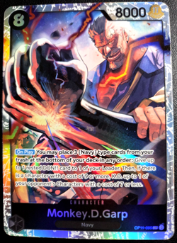 Monkey.D.Garp OP11-095 SR ONE PIECE Tcg Card Game NM BLACK - Image 1