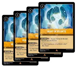 Disney Lorcana - Heart of Atlantis x 4 - Rare NM Into Inklands - Plus Free Card - Image 1